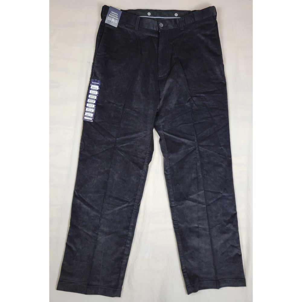 Haggar Premium Stretch Corduroy Mens 36x30 Classic Fit Dark Grey HC00229 NWT